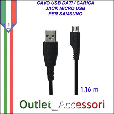 Cavo Usb Micro Dati Ricarica per prodotit Samsung Blackberry Nokia