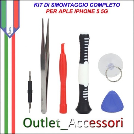 Kit Set Completo Di Smontaggio Apertura Tools per Apple Iphone 5 5g