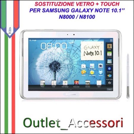 Riparazione Sostituzione Cambio Vetro Touch Touchscreen Rotto per Samsung Galaxy Note 10.1 N8000 N8100 