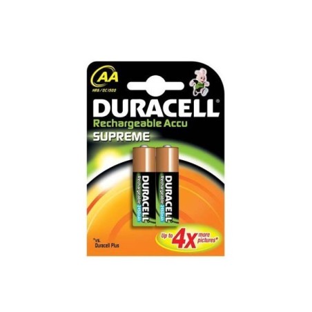 Batteria Pila Duracell Stilo AA Ricaricabile Originale Supreme in Blister X2