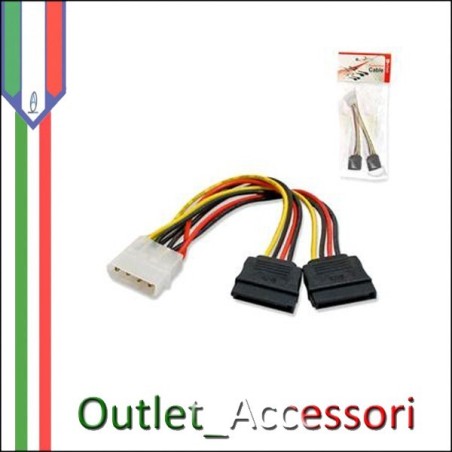 CAVO ALIMENTAZIONE CON SDOPPIATORE PER 2 PERIFERICHE SATA KEYTECK Pc Computer Desktop