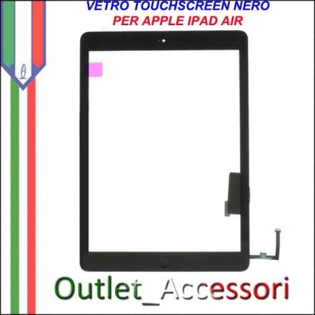 Vetro Touch Touchscreen per Apple Ipad Air Schermo Ricambio Nero Black