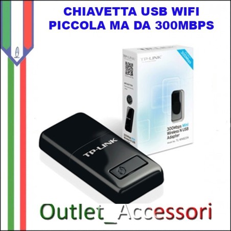 MINI SCHEDA DI RETE WIRELESS N 300MBPS USB TP-LINK TL-WN823N