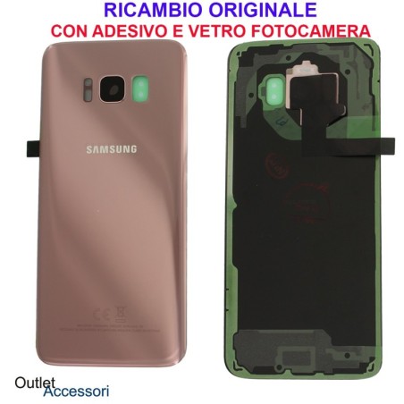 Copribatteria Scocca Samsung Galaxy S8 G950 Originale Vetro Posteriore Retro Rosa Pink GH82-13962E