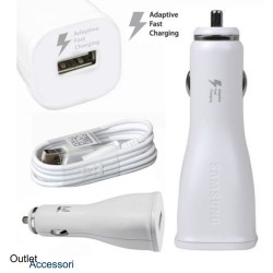 Alimentatore Caricatore Originale Samsung Auto Car Fast Charger Carica Veloce 15W Type C Blister Bianco