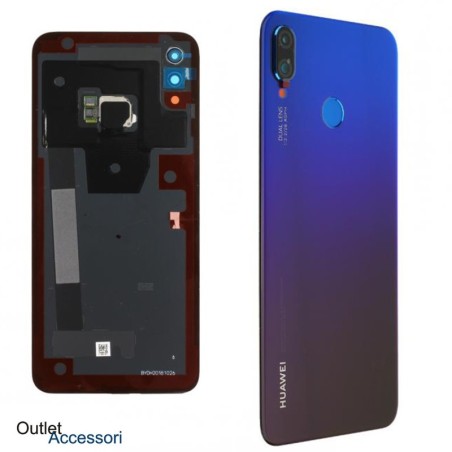 Copribatteria Scocca Posteriore Originale Huawei P SMART PLUS Viola Iris Purple Vetro Tasto Impronte Back Cover 02352CAK