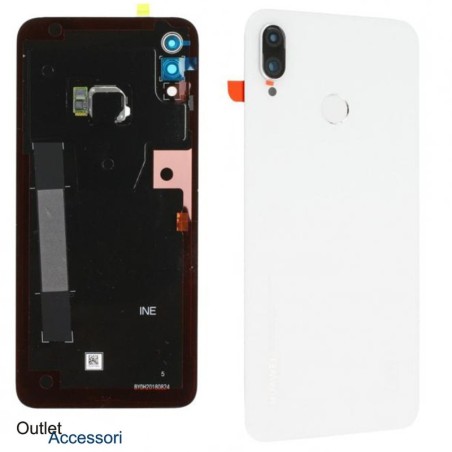 Copribatteria Scocca Posteriore Originale Huawei P SMART PLUS + BIANCA Vetro Tasto Impronte Back Cover 02352CAQ